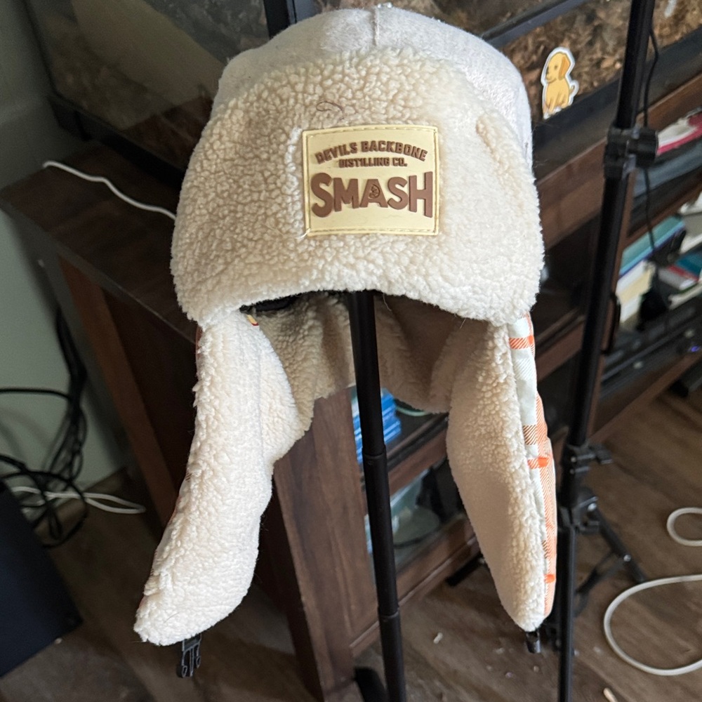 Beige Fleece Trapper Hat